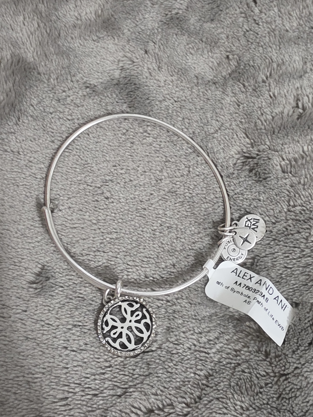 Alex and Ani Silver Filigree Path Of Life Charm Bangle